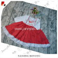 Wholesale chiffon fabric red girls dress